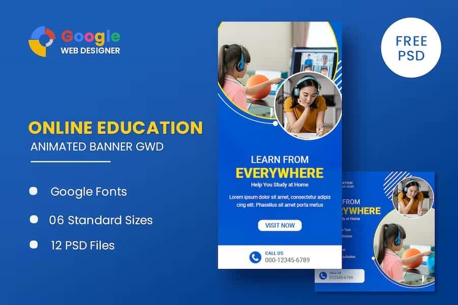 LEARNING COURSES ANIMATED BANNER GWD